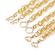 Aluminum Double Link Chains Bag Handles, Cat & Heart & Shell Alloy Swivel Lobster Clasps, with Iron Jump Rings, Golden, 70.2~73cm, 1style/strand,  3strands/set(AJEW-BA00087)