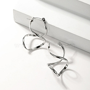 Stainless Steel Twisted Number 8 Shaped Hoop Earrings, for Women, Stainless Steel Color, 30x15mm(ZG7415-2)