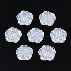 Electroplate Acrylic Cabochons, Flower, WhiteSmoke, 12x12x5mm(PACR-T014-07)