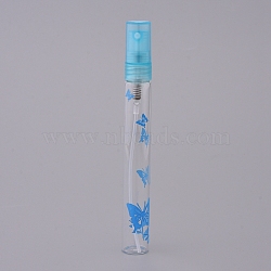 Butterfly Pattern Mini Glass Spray Bottles, with Fine Mist Sprayer & Dust Cap, Refillable Bottle, Blue, 11.8x1.4cm, Capacity: 10ml(MRMJ-WH0060-47E)