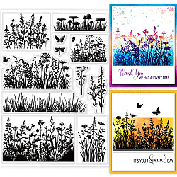 PVC Stamps, for DIY Scrapbooking, Photo Album Decorative, Cards Making, Stamp Sheets, Film Frame, Flower, 21x14.8x0.3cm(DIY-WH0371-0102)