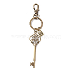 Alloy Keychain, Cadmium Free & Lead Free, Padlock and Key Shape, Antique Bronze, 123mm(KEYC-JKC01123)