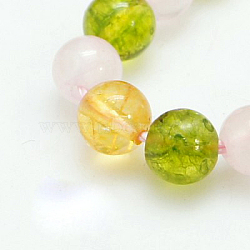 Gemstone Beads Strands, including Natural Dyed & Heated Citrine, Natural Dyed & Heated Quartz Crystal, Natural Rose Quartz, Round, 8mm(X-G-C076-8mm-8)