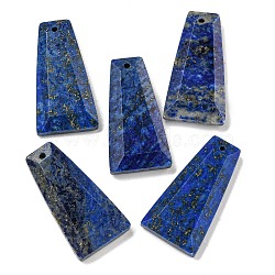 Dyed Natural Lapis Lazuli Pendants, Faceted Trapezoid Charms, 25x13x4mm, Hole: 1mm(G-G123-02E)