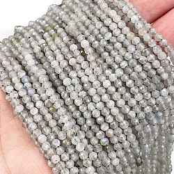 Natural Labradorite Beads Strands, Faceted, Round, 3.5mm, Hole: 0.8mm, about 122pcs/strand, 15.43''(39.2cm)(G-I341-11A)