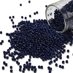 TOHO Round Seed Beads, Japanese Seed Beads, (2607F) Semi Glazed Navy Blue, 11/0, 2.2mm, Hole: 0.8mm, about 50000pcs/pound(SEED-TR11-2607F)