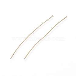 304 Stainless Steel Flat Head Pins, Real 18K Gold Plated, 65x0.6mm, Head: 1.5mm(STAS-I314-B07-G)