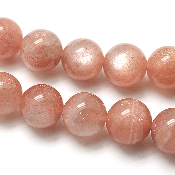Grade AAA Natural Gemstone Sunstone Round Beads Strands, 4mm, Hole: 1mm, about 92pcs/strand, 15.5 inch