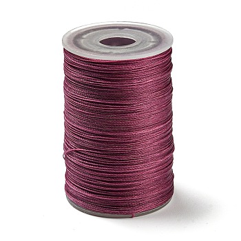 Waxed Polyester Cord, 3-Ply, Purple, 0.45mm, about 59.05 yards(54m)/roll