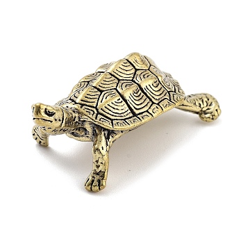 Brass Tortoise Figurines Statues for Home Desktop Feng Shui Ornament, Antique Bronze, 20.5x28x48mm