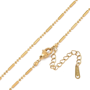 Ion Plating(IP) 201 Stainless Steel Chain Necklaces, Ball Chains, Real 18K Gold Plated, 16.14 inch(41cm)