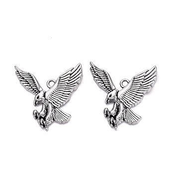 Alloy Pendants, Eagle Shape, Platinum, 39.5x38.5x4mm, Hole: 2.5x3mm