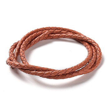 Braided Leather Cord, Sienna, 3mm, 50yards/bundle