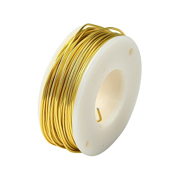 Round Aluminum Wire, Yellow, 18 Gauge, 1mm, about 23m/roll