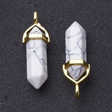 Synthetic Howlite Double Terminated Pointed Pendants(G-G902-C01)-4