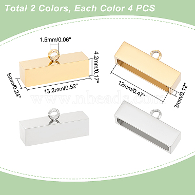 8Pcs 2 Colors 304 Stainless Steel Cord Ends(STAS-UN0038-40)-3