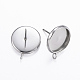 Non-Tarnish 304 Stainless Steel Stud Earring Settings(X-STAS-H380-B-13P)-2