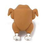 Thanksgiving Day Silicone Beads, Focal Beads, Peru, Chick, 29x25x16mm, Hole: 2mm(SIL-I015-03A)