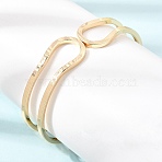 Brass Hollow Hinged Cuff Bangles for Women, Rack Plating, Long-Lasting Plated, Lead Free & Cadmium Free, Real 18K Gold Plated, Inner Diameter: 2.40x1.77 inch(6.1x4.5cm)(KK-CBA0B5A-02G)