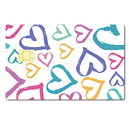 PVC Plastic Waterproof Card Stickers, Self-adhesion Card Skin for Bank Card Decor, Rectangle, Heart Pattern, 186.3x137.3mm(DIY-WH0432-010)