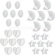 Nbeads 35Pcs 4 Bags Natural White Shell Mother of Pearl Shell Beads, Star & Moon & Oval & Heart, Seashell Color, 10pcs/bag(BEHE-NB0001-13)