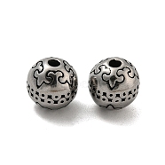 Round 304 Stainless Steel Beads, Antique Silver, 7.5mm, Hole: 1.6mm(STAS-E214-01AS-04)