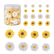 160Pcs 8 Style Resin Cabochons, Flower/Daisy, Flatback Hair & Costume Accessories Ornaments, Yellow, White, 20pcs/style(CRES-CD0001-03)