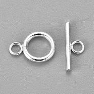 304 Stainless Steel Toggle Clasps, Silver, Ring: 16x12x2mm, Hole: 2.5mm, Bar: 18x7x2mm, Hole: 3mm(X-STAS-H380-03S-A)