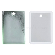 Rectangle Pendant Silicone Molds, for UV Resin, Epoxy Resin Jewelry Making, White, 33x23x7.5mm(X-DIY-K047-02)