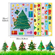 6Pcs Christmas Tree Paper Self-Adhesive Picture Stickers, for Water Bottles, Laptop, Luggage, Cup, Computer, Mobile Phone, Skateboard, Guitar Stickers Decor, Green, 210x150x0.1mm, 6pcs/set(STIC-C010-31)