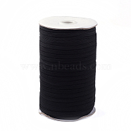 3/8 inch Flat Braided Elastic Rope Cord, Heavy Stretch Knit Elastic with Spool, Black, 10mm, about 90~100yards/roll(300 feet/roll)(EC-R030-10mm-02)