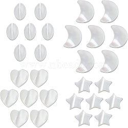 Nbeads 35Pcs 4 Bags Natural White Shell Mother of Pearl Shell Beads, Star & Moon & Oval & Heart, Seashell Color, 10pcs/bag(BEHE-NB0001-13)