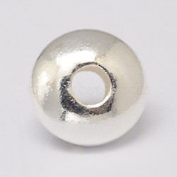 925 Sterling Silver Spacer Beads, Disc, Silver, 6x3mm, Hole: 1.6mm(X-STER-K021-03S-6mm)