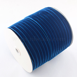 3/8 inch Single Face Velvet Ribbon, Medium Blue, 3/8 inch(9.5mm), about 200yards/roll(182.88m/roll)(OCOR-R019-9.5mm-070)