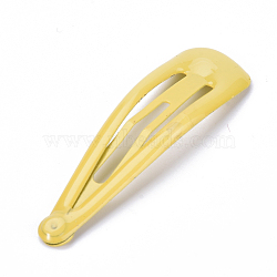 Spray Painted Iron Snap Hair Clips, with Enamel, Yellow, 46.5x13mm(OHAR-S195-16C)
