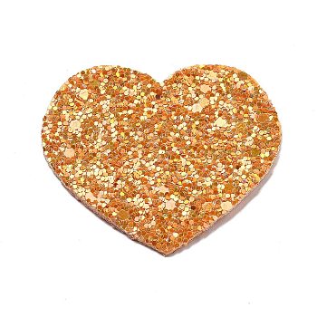 PU Leather Big Pendants, with Sequins, Valentine's Day Collection, Heart, Sandy Brown, 50x56.5x2mm, Hole: 1.6mm