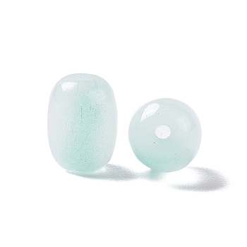 Opaque Glass Beads, Barrel, Pale Turquoise, 10x8mm, Hole: 1.6mm