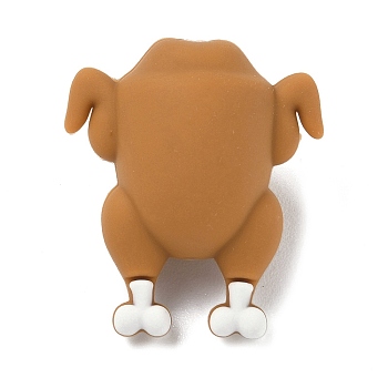 Thanksgiving Day Silicone Beads, Focal Beads, Peru, Chick, 29x25x16mm, Hole: 2mm