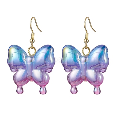 Pendientes colgantes de mariposa acrílica brillante para mujer(EJEW-JE05644)-4