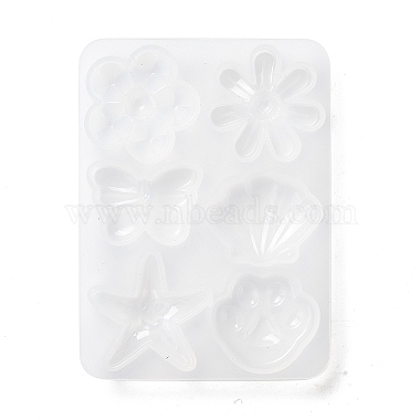 Moules en silicone fleur & coquillage & étoile de mer & empreinte de patte & papillon(X-DIY-P059-07)-4