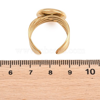 304 Stainless Steel Open Cuff Ring Components(STAS-F366-06D-G)-2