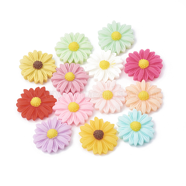 23mm Mixed Color Flower Resin Cabochons