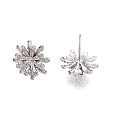 Anti-Tarnish Rhodium Plated 925 Sterling Silver Stud Earring Findings(STER-T007-115P)-2