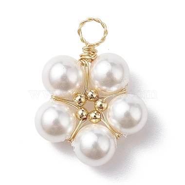 Golden Flower Shell Pearl Pendants