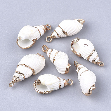 Golden White Others Spiral Shell Pendants
