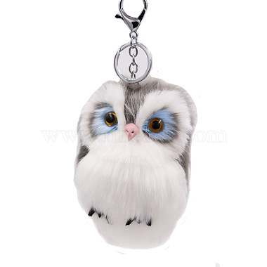 Gray Owl Fibre Keychain