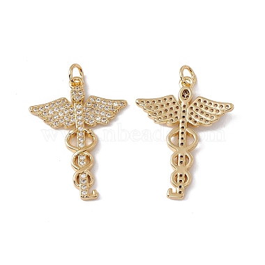 Real 18K Gold Plated Clear Others Brass+Cubic Zirconia Pendants