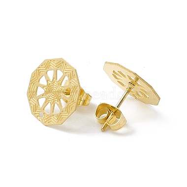 304 Stainless Steel Stud Earrings Finding(STAS-C061-08G)-2