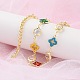 Clover Brass Link Bracelets for Woman(BJEW-S157-02G)-3