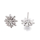 Anti-Tarnish Rhodium Plated 925 Sterling Silver Stud Earring Findings(STER-T007-115P)-2